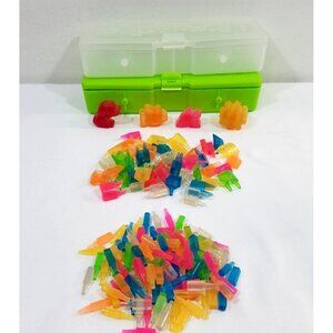 Hasbro Lite Brite 150+ Replacement Pegs With Clear & Green Travel Cases Storage